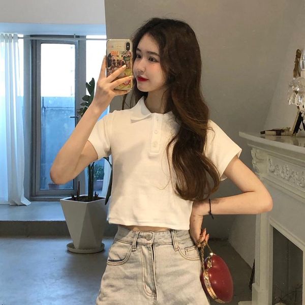 litter girls short sleeve t-shirts women summer turn-down collar solid colors slim style tee shirt student crop women's t-shirt, White
litter girls short sleeve t-shirts women summer turn-down collar solid colors slim style tee shirt student crop women's t-shirt, White