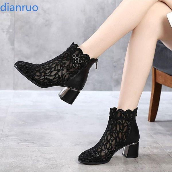 women's boots spring 2021 fashion temperament rhinestone hollow mesh short wild breathable large size sandals, Black
women's boots spring 2021 fashion temperament rhinestone hollow mesh short wild breathable large size sandals, Black