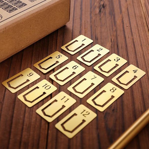 bookmark 12pcs/pack mini clips cute numbers plated metal bookmarks stationerybook line marker gift package for christmas
bookmark 12pcs/pack mini clips cute numbers plated metal bookmarks stationerybook line marker gift package for christmas