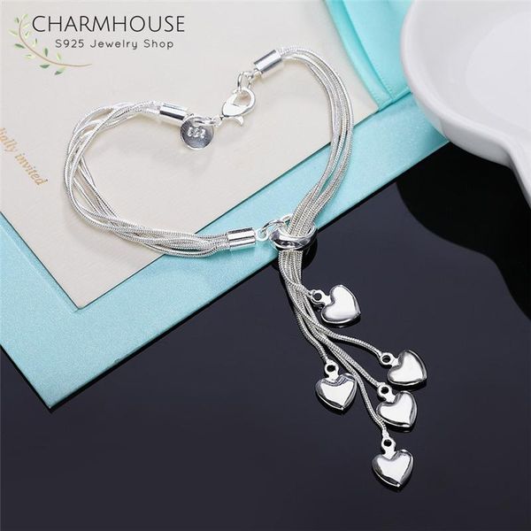 link, chain pure 925 silver bracelets for women 5 snake chains heart & bangles wristband pulseira femme fashion jewelry wholesale, Black
link, chain pure 925 silver bracelets for women 5 snake chains heart & bangles wristband pulseira femme fashion jewelry wholesale, Black