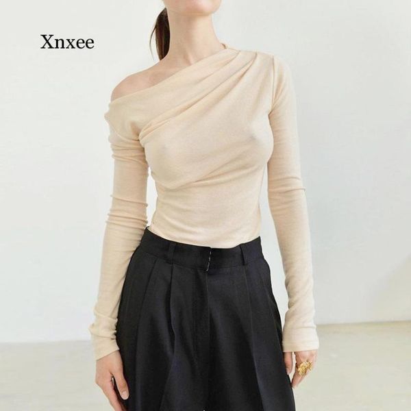 off shoulder woman t shirt full sleeve knit ruched spring slim female tee casual pullover solid 2021 clothing women's t-shirt, White
off shoulder woman t shirt full sleeve knit ruched spring slim female tee casual pullover solid 2021 clothing women's t-shirt, White
