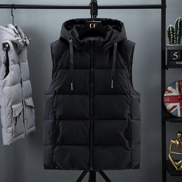 men's vests 2021 mens autumn winter casual sleeveless outerwear male solid warm hooded jacket vest men down cotton parkas o455, Black;white
men's vests 2021 mens autumn winter casual sleeveless outerwear male solid warm hooded jacket vest men down cotton parkas o455, Black;white