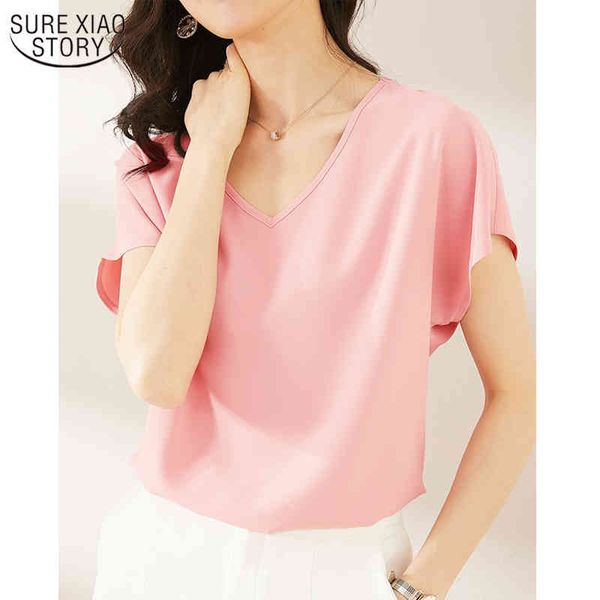 short sleeve loose satin woman's blouses summer solid v-neck base shirt women silk wild chiffon blouse blusas mujer 9611 210508, White
short sleeve loose satin woman's blouses summer solid v-neck base shirt women silk wild chiffon blouse blusas mujer 9611 210508, White
