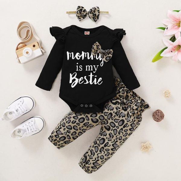 baby girl clothes outfits black long sleeve mommy's ie leopard print pants with headband 3pcs clothing sets, White
baby girl clothes outfits black long sleeve mommy's ie leopard print pants with headband 3pcs clothing sets, White