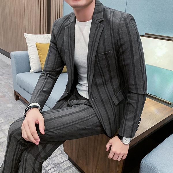 men's suits & blazers gzdeerax autumn winter men suit 2 piece luxury stripe one bottons mens wedding groom fashion skinny prom party ma, White;black
men's suits & blazers gzdeerax autumn winter men suit 2 piece luxury stripe one bottons mens wedding groom fashion skinny prom party ma, White;black