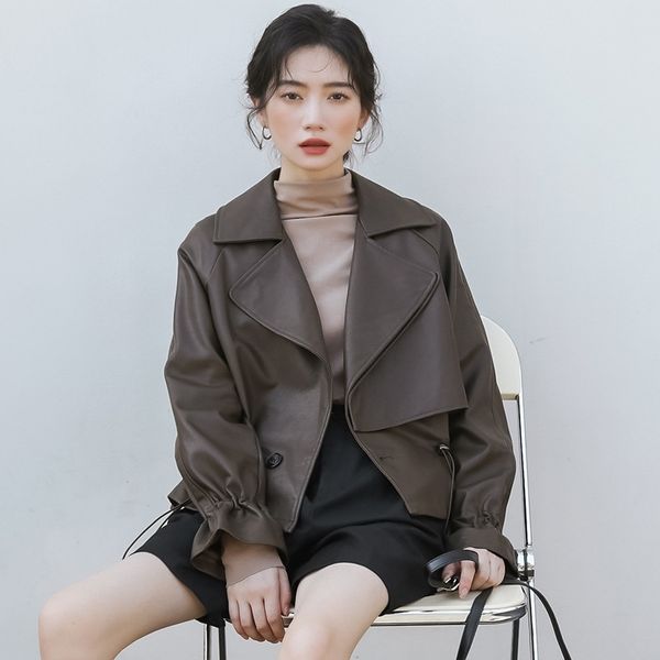 2021 leather jacket women's autumn and winter new temperament sweet cool ins loose suit collar, Black
2021 leather jacket women's autumn and winter new temperament sweet cool ins loose suit collar, Black