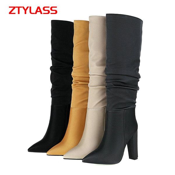 boots fashion pleated women knee high ladies zipper square heel long autumn winter pointed toe shoes woman, Black
boots fashion pleated women knee high ladies zipper square heel long autumn winter pointed toe shoes woman, Black