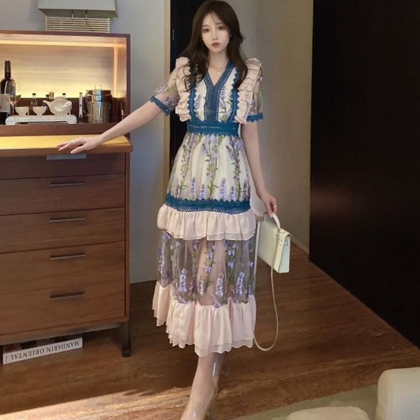 casual dresses summer women's fashion mesh short sleeve floral embroidery vintage dress elegant slim robe femme v-neck party long, Black;gray
casual dresses summer women's fashion mesh short sleeve floral embroidery vintage dress elegant slim robe femme v-neck party long, Black;gray