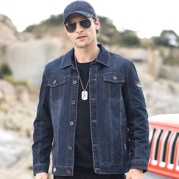 new casual men's middle-aged spring and autumn large fashionable versatile cowboy coat, Black;brown
new casual men's middle-aged spring and autumn large fashionable versatile cowboy coat, Black;brown