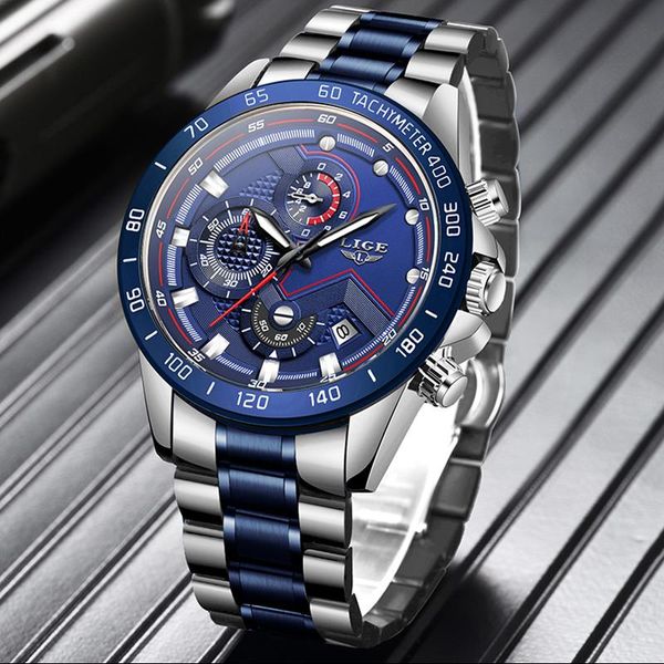 wristwatches relogio masculino lige watches men chronograph sports waterproof full steel quartz men's watch, Slivery;brown
wristwatches relogio masculino lige watches men chronograph sports waterproof full steel quartz men's watch, Slivery;brown