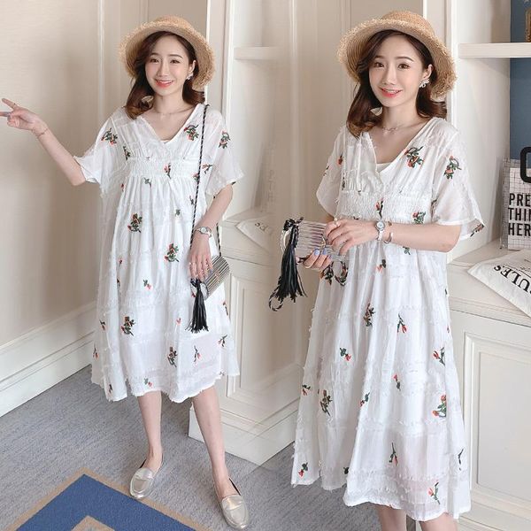 2113# embroidery cotton linen maternity long party dress summer chic loose clothes for pregnant women casual pregnancy dresses, White
2113# embroidery cotton linen maternity long party dress summer chic loose clothes for pregnant women casual pregnancy dresses, White