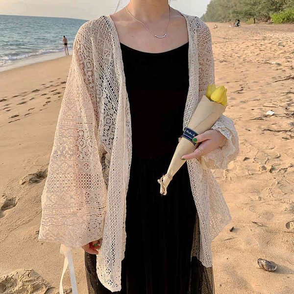 korobov new fashion women lace cardigans summer thin long sleeve sweaters streetwear sunscreen v neck sueter mujer 210430, White
korobov new fashion women lace cardigans summer thin long sleeve sweaters streetwear sunscreen v neck sueter mujer 210430, White