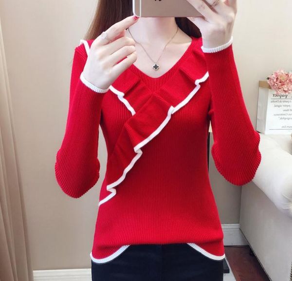 spring and autumn winter with style fashion long sleeve v-neck women's sweater coat sweaters, White;black
spring and autumn winter with style fashion long sleeve v-neck women's sweater coat sweaters, White;black