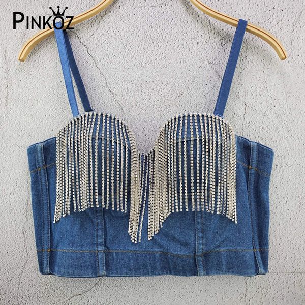 fashion crystal tassel crop women summer party eveing denim blue slim club wear chic 210421, White
fashion crystal tassel crop women summer party eveing denim blue slim club wear chic 210421, White