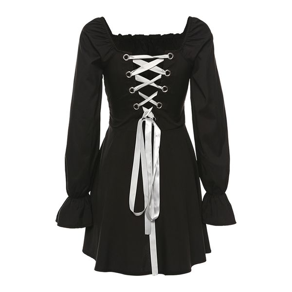 korean fashion vintage es for women backless long sleeve cosplay bandage gothic lace up white mini, Black;gray
korean fashion vintage es for women backless long sleeve cosplay bandage gothic lace up white mini, Black;gray