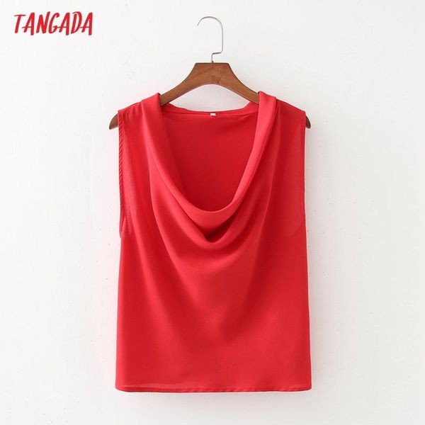 women's blouses & shirts tangada women retro red satin pleated chiffon shirt summer blouse sleeveless chic female 1d368, White
women's blouses & shirts tangada women retro red satin pleated chiffon shirt summer blouse sleeveless chic female 1d368, White