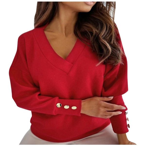 women's sweaters women shirt long sleeve loose sweater solid color cuff buttons v-neck classic basic hoody pullover, White;black
women's sweaters women shirt long sleeve loose sweater solid color cuff buttons v-neck classic basic hoody pullover, White;black
