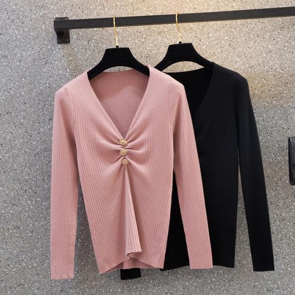 women's knits & tees 2021 fat sister autumn age reduction slim fit long sleeved v-neck knitted bottomed shirt pleated sweater, White
women's knits & tees 2021 fat sister autumn age reduction slim fit long sleeved v-neck knitted bottomed shirt pleated sweater, White
