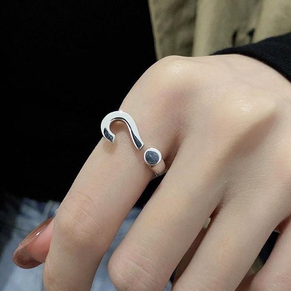 cluster rings creative question mark ins tide cold wind index finger net red open ring hip hop wild female, Golden;silver 
cluster rings creative question mark ins tide cold wind index finger net red open ring hip hop wild female, Golden;silver