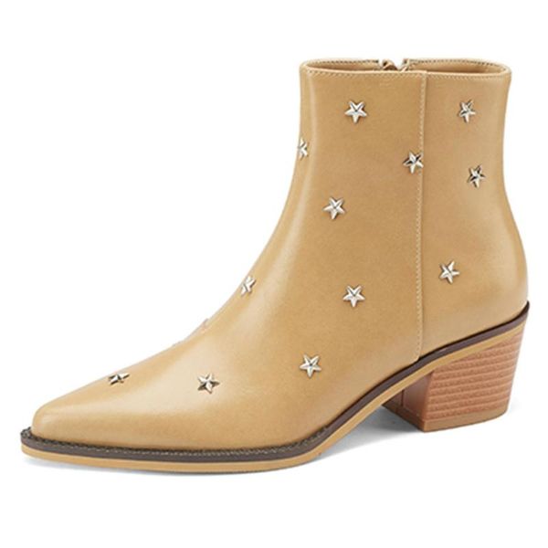 boots fashion female western genuine leather square heel pointed toe zip solid med ankle 2021 women shoes with star, Black
boots fashion female western genuine leather square heel pointed toe zip solid med ankle 2021 women shoes with star, Black