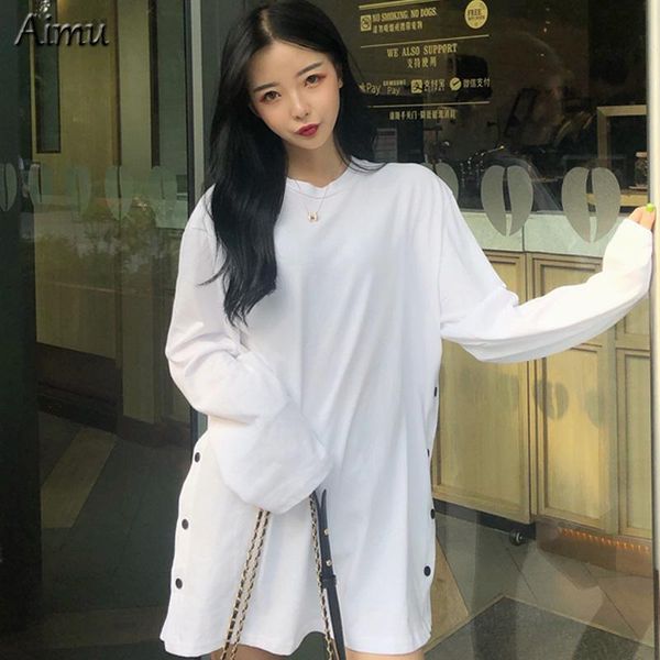 women's t-shirt harajuku solid oversized t shirt split side button white black long fashion korean o-neck creativity women t-shirts
women's t-shirt harajuku solid oversized t shirt split side button white black long fashion korean o-neck creativity women t-shirts