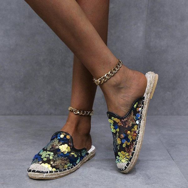slippers 2021 women mules sandal fashion bling mesh comfort low-heel slides slip on casual summer, Black
slippers 2021 women mules sandal fashion bling mesh comfort low-heel slides slip on casual summer, Black