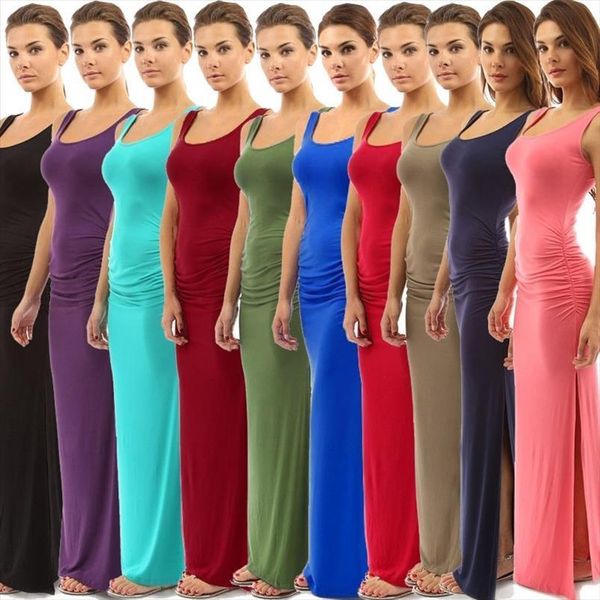 maxi summer solid slim sleeveless women dress package hip long tank ladies evening party beach, Black;gray
maxi summer solid slim sleeveless women dress package hip long tank ladies evening party beach, Black;gray