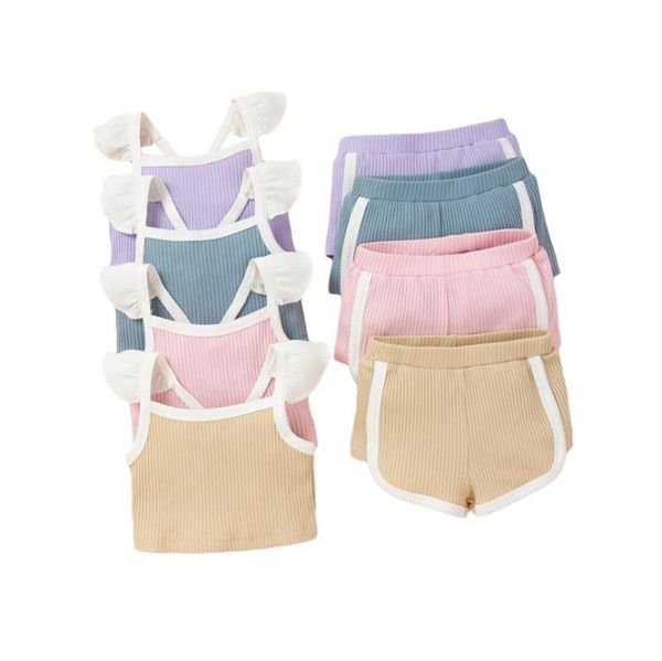 clothing sets children girl's two piece set born's sleeve square neck ribbed elastic shorts for infants, White
clothing sets children girl's two piece set born's sleeve square neck ribbed elastic shorts for infants, White
