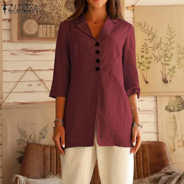 autumn 3/4 sleeve blusas zanzea fashion thin blazers women solid lapel single button blazer female tunic plus size 5xl women's suits &, White;black
autumn 3/4 sleeve blusas zanzea fashion thin blazers women solid lapel single button blazer female tunic plus size 5xl women's suits &, White;black