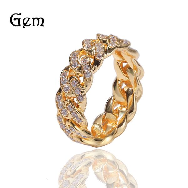 hip hop cuban chain ring 8mm set with zircon electroplated gold trend men's ring, Black
hip hop cuban chain ring 8mm set with zircon electroplated gold trend men's ring, Black