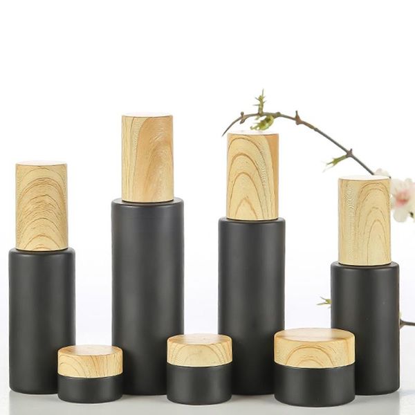 storage bottles & jars black frosted glass cosmetics container with wooden cap , cream lotion ,perfume sprayer tin
storage bottles & jars black frosted glass cosmetics container with wooden cap , cream lotion ,perfume sprayer tin