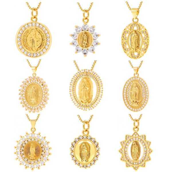 pendant necklaces no fade 10 styles gold cubic zircon virgin mary for women church christian prayer jesus religion necklace, Silver 
pendant necklaces no fade 10 styles gold cubic zircon virgin mary for women church christian prayer jesus religion necklace, Silver