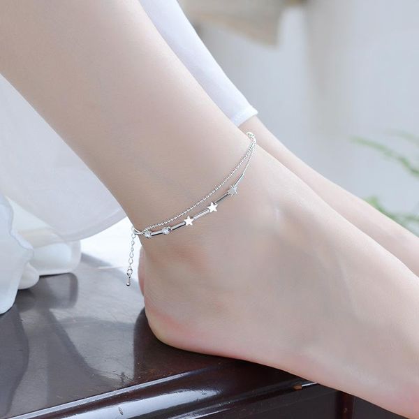 charm bracelets 925 sterling silver double layer chian anklet star &bangle for women jewelry accessories bijoux gifts a174, Golden;silver
charm bracelets 925 sterling silver double layer chian anklet star &bangle for women jewelry accessories bijoux gifts a174, Golden;silver