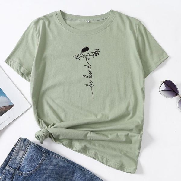 women's t-shirt be kind daisie flower floral woman summer for women cotton short sleeve t-shirts graphic tee female shirt clothes, White
women's t-shirt be kind daisie flower floral woman summer for women cotton short sleeve t-shirts graphic tee female shirt clothes, White