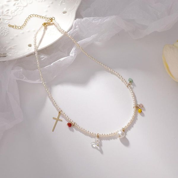 chokers minar korean fashion cross multicolor irregular geometric necklace for women charming beaded jewelry, Golden;silver
chokers minar korean fashion cross multicolor irregular geometric necklace for women charming beaded jewelry, Golden;silver