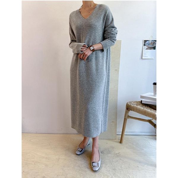 casual dresses women's clothing 2021 autumn winter long sleeve gray elegant loose straight midi knit dress for women thick robe, Black;gray
casual dresses women's clothing 2021 autumn winter long sleeve gray elegant loose straight midi knit dress for women thick robe, Black;gray
