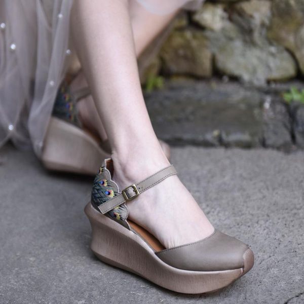 artmu original folk style thick sole wedge heels women sandals buckle genuine leather retro platform handmade high, Black
artmu original folk style thick sole wedge heels women sandals buckle genuine leather retro platform handmade high, Black