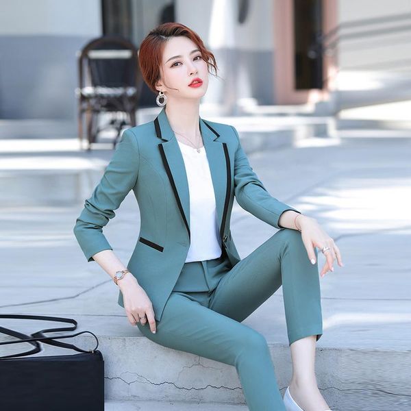 winter women's office female suit pants two-piece slim ladies jacket casual trousers professional formal wear two piece, White
winter women's office female suit pants two-piece slim ladies jacket casual trousers professional formal wear two piece, White