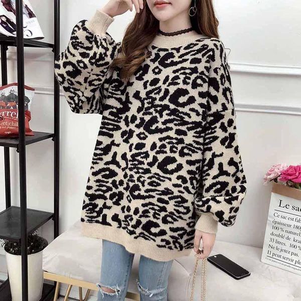 women's sweaters fashion lady women autumn winter leopard khaki sweater pullovers 2021 casual warm female knitted pullover, White;black
women's sweaters fashion lady women autumn winter leopard khaki sweater pullovers 2021 casual warm female knitted pullover, White;black