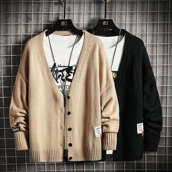 men's sweaters 2021 autumn sweater fashion knitted cardigan coat korean style thin loose youth oversized 7xl clothes, White;black
men's sweaters 2021 autumn sweater fashion knitted cardigan coat korean style thin loose youth oversized 7xl clothes, White;black