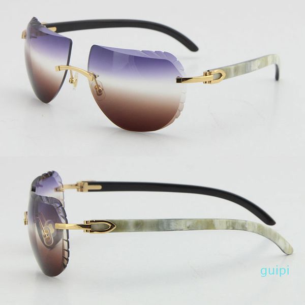 design original black mix white buffalo horn rimless sunglasses 8200763 c decoration diamond cut lens sun glasses women men 18k gold male, White;black
design original black mix white buffalo horn rimless sunglasses 8200763 c decoration diamond cut lens sun glasses women men 18k gold male, White;black