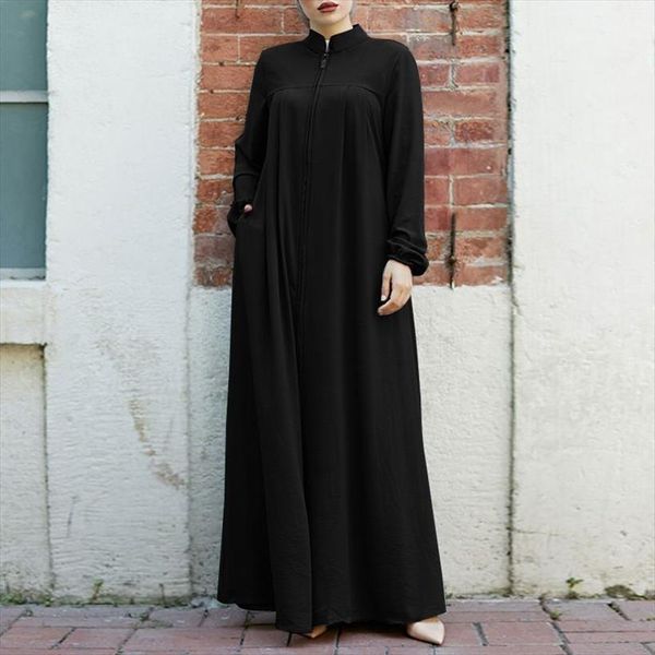 holiday shirt retro long sleeve women dresses muslim fashion casual abaya vestido zipper maxi robe s, Black;gray
holiday shirt retro long sleeve women dresses muslim fashion casual abaya vestido zipper maxi robe s, Black;gray