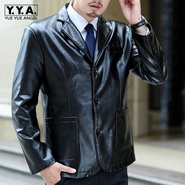 single breasted blazer men plus size 7xl business casual lapel pu leather suit jacket autumn winter loose formal outerwear men's suits, White;black
single breasted blazer men plus size 7xl business casual lapel pu leather suit jacket autumn winter loose formal outerwear men's suits, White;black