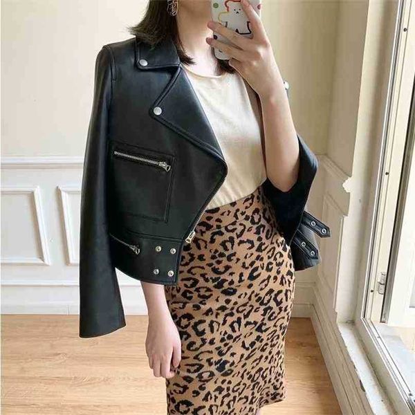 women faux leather coats spring autumn long sleeve slim biker moto soft jacket female punk short pvc outwear 210525, Black
women faux leather coats spring autumn long sleeve slim biker moto soft jacket female punk short pvc outwear 210525, Black