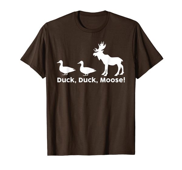 duck duck moose funny t-shirt, White;black