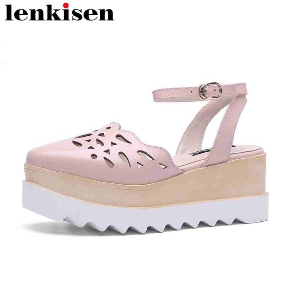 lenkisen cow leather square toe hollow buckle strap big size high wedges bottom runway leisure women summer sandals l56, Black
lenkisen cow leather square toe hollow buckle strap big size high wedges bottom runway leisure women summer sandals l56, Black