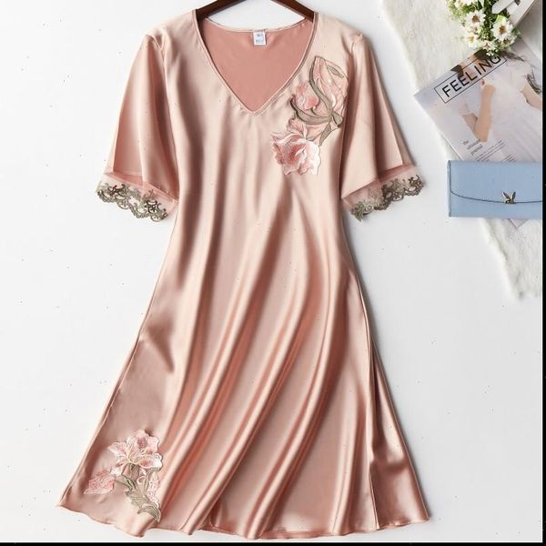 summer silky satin nightgown women sleepwear casual night dress oversize nightshirt home service 2xl, Black;red
summer silky satin nightgown women sleepwear casual night dress oversize nightshirt home service 2xl, Black;red