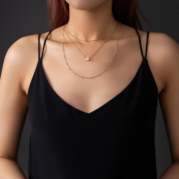 chains multilayer zircon heart necklace for women gold clavicle chain elegant charm wedding pendant jewelry stainless steel, Silver
chains multilayer zircon heart necklace for women gold clavicle chain elegant charm wedding pendant jewelry stainless steel, Silver