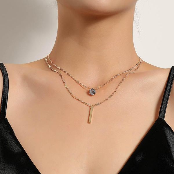simple vintage style rhinestone crystal strip pendant necklaces for women elegant double layers geometric necklace jewelry gift, Silver
simple vintage style rhinestone crystal strip pendant necklaces for women elegant double layers geometric necklace jewelry gift, Silver