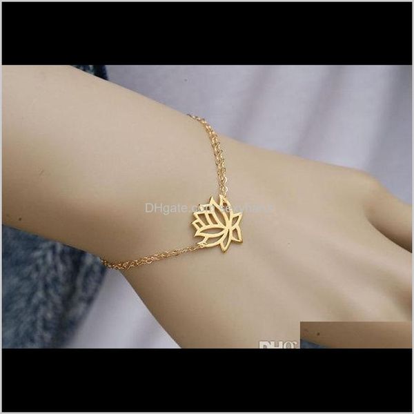 charm jewelry drop delivery 2021 10pcs- b013 fashion gold sier lotus tiny lotos flower prom yoga petal bracelets for wedding gifts k3cq7, Golden;silver
charm jewelry drop delivery 2021 10pcs- b013 fashion gold sier lotus tiny lotos flower prom yoga petal bracelets for wedding gifts k3cq7, Golden;silver
